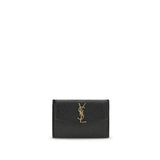 Saint Laurent Black Calf Leather Bos Taurus Wallet - Luxury Accessory