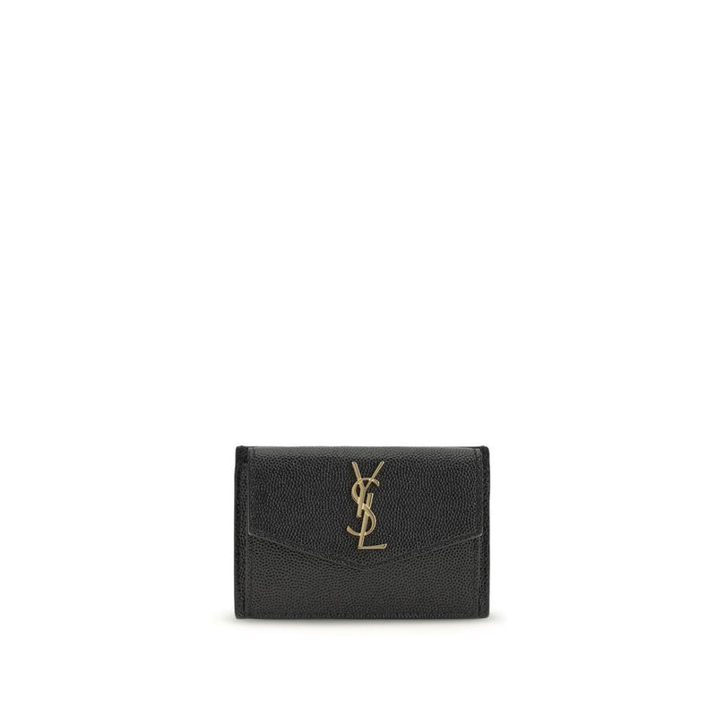 Saint Laurent Black Calf Leather Bos Taurus Wallet - Luxury Accessory