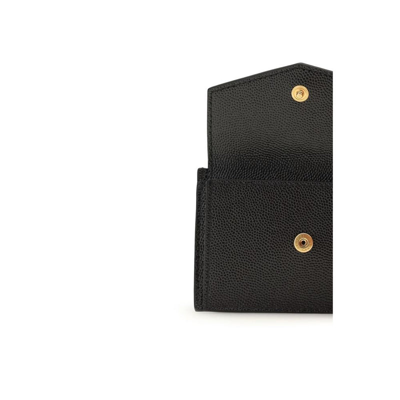 Saint Laurent Black Calf Leather Bos Taurus Wallet - Luxury Accessory