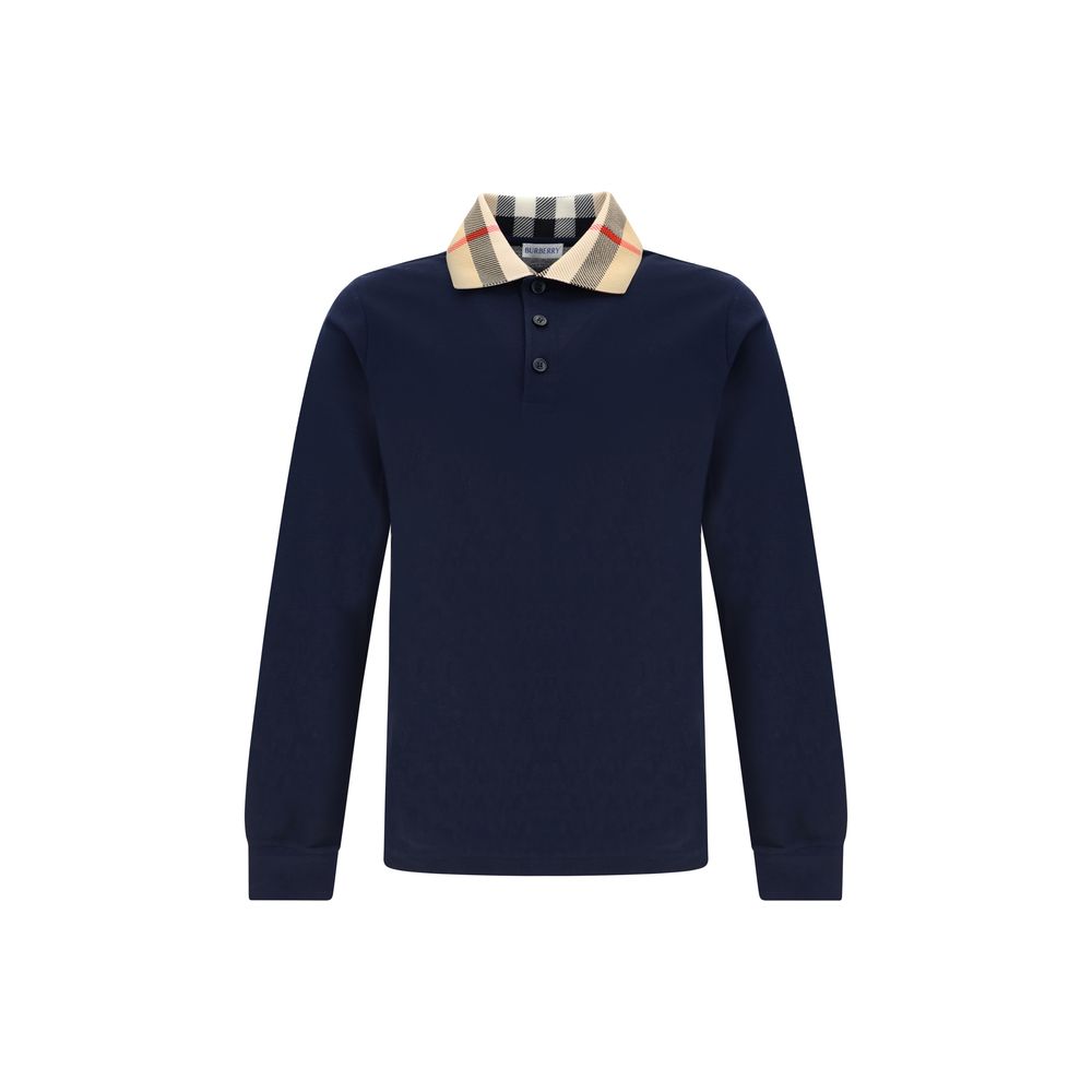 Polo en coton bleu de Burberry