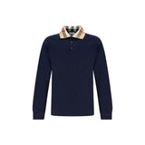 Polo en coton bleu de Burberry