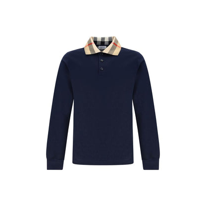 Polo en coton bleu de Burberry