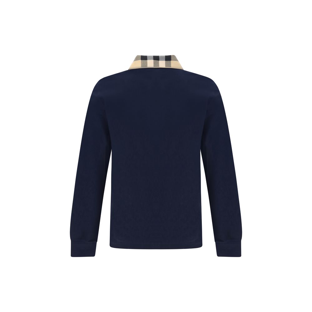 Polo en coton bleu de Burberry