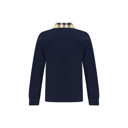 Polo en coton bleu de Burberry