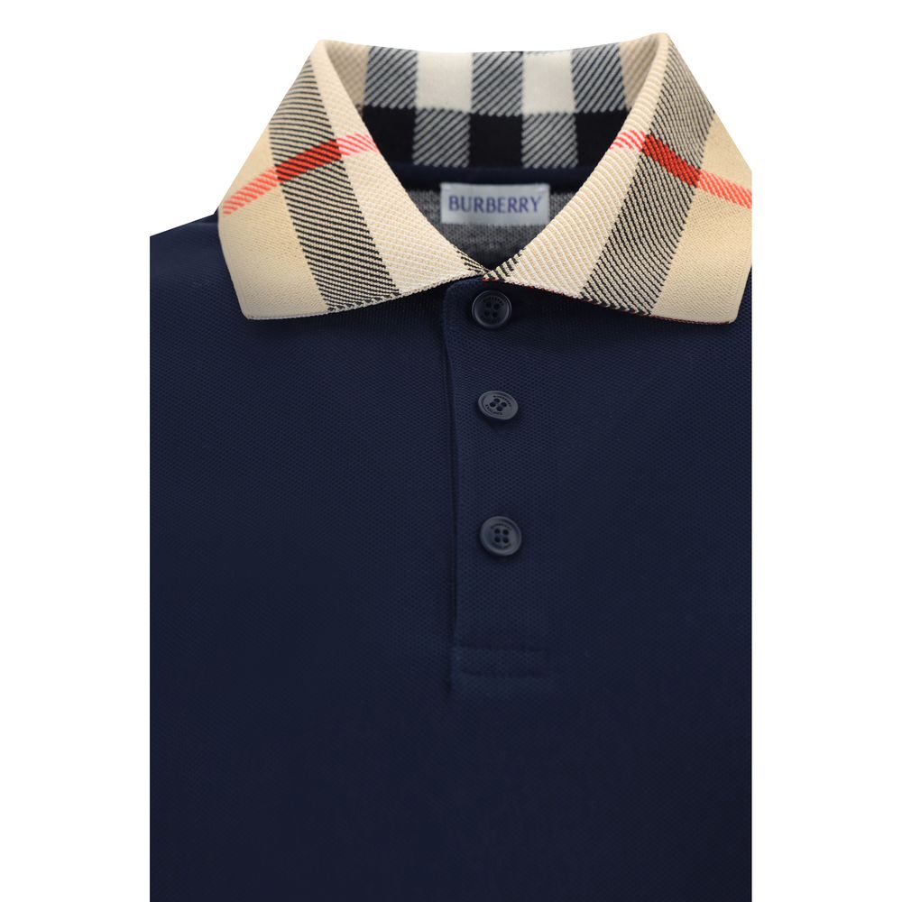 Polo en coton bleu de Burberry
