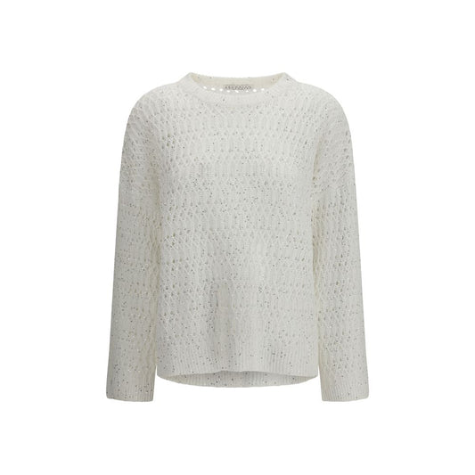 Brunello Cucinelli White Silk Sweatshirt for Women