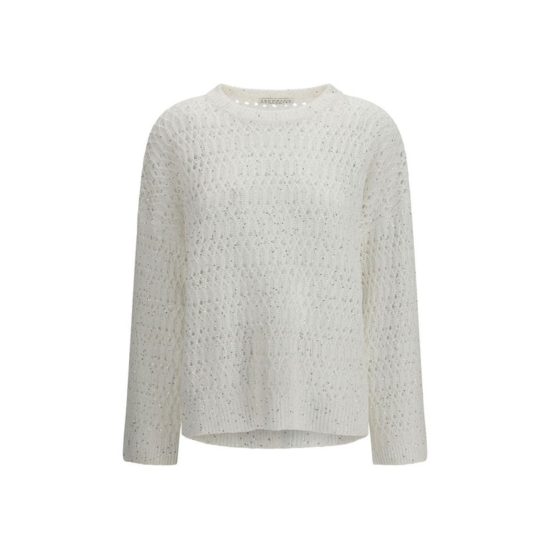 Brunello Cucinelli White Silk Sweatshirt for Women