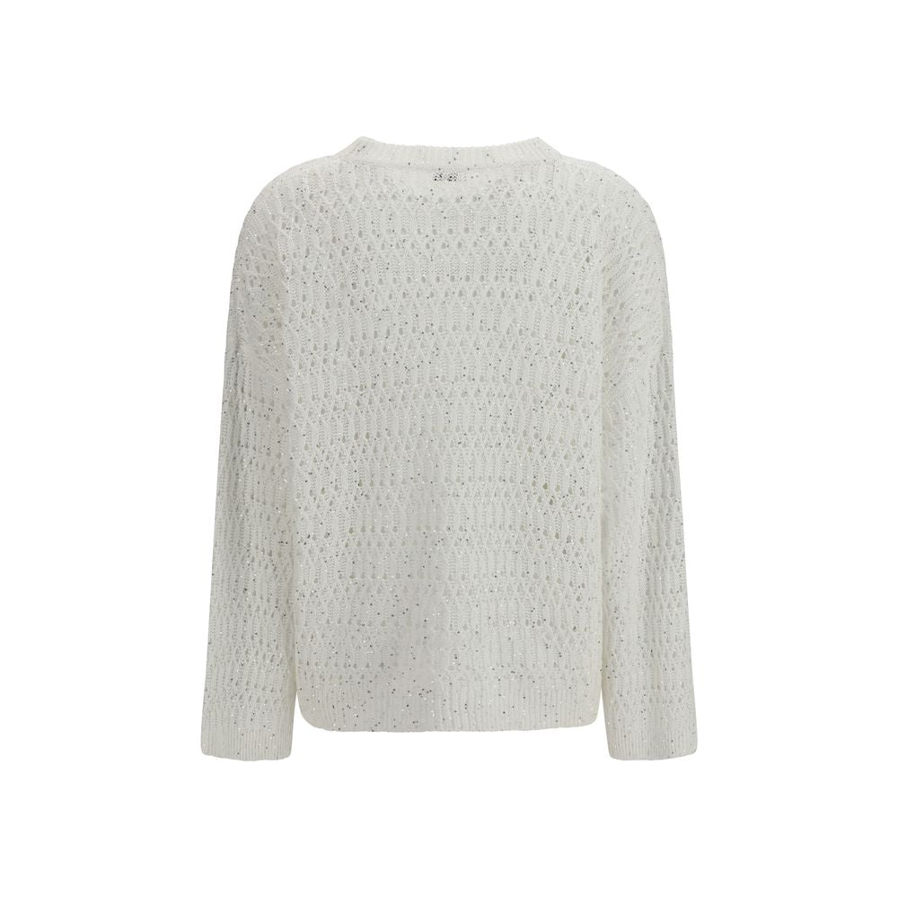 Brunello Cucinelli White Silk Sweatshirt for Women