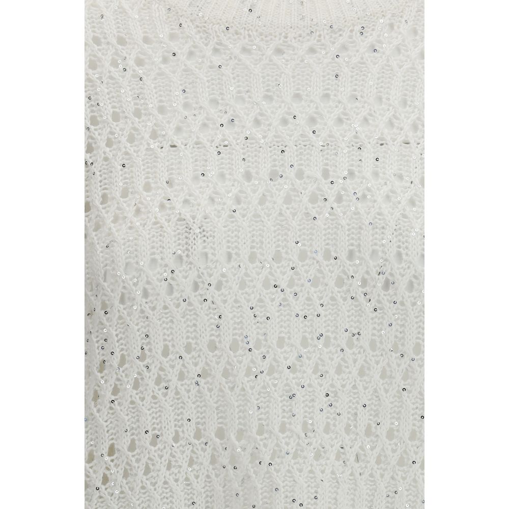 Brunello Cucinelli White Silk Sweatshirt for Women