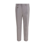 Pantalon habillé en coton gris Prada