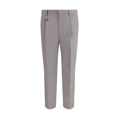 Pantalon habillé en coton gris Prada