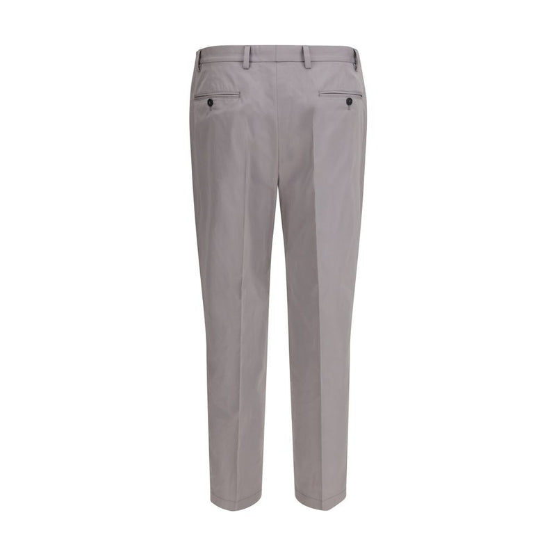 Pantalon habillé en coton gris Prada