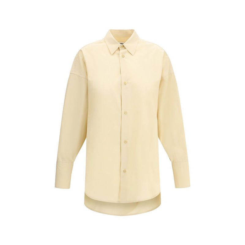 Darkpark Carla Beige Cotton Oversized Dress Shirt for Women