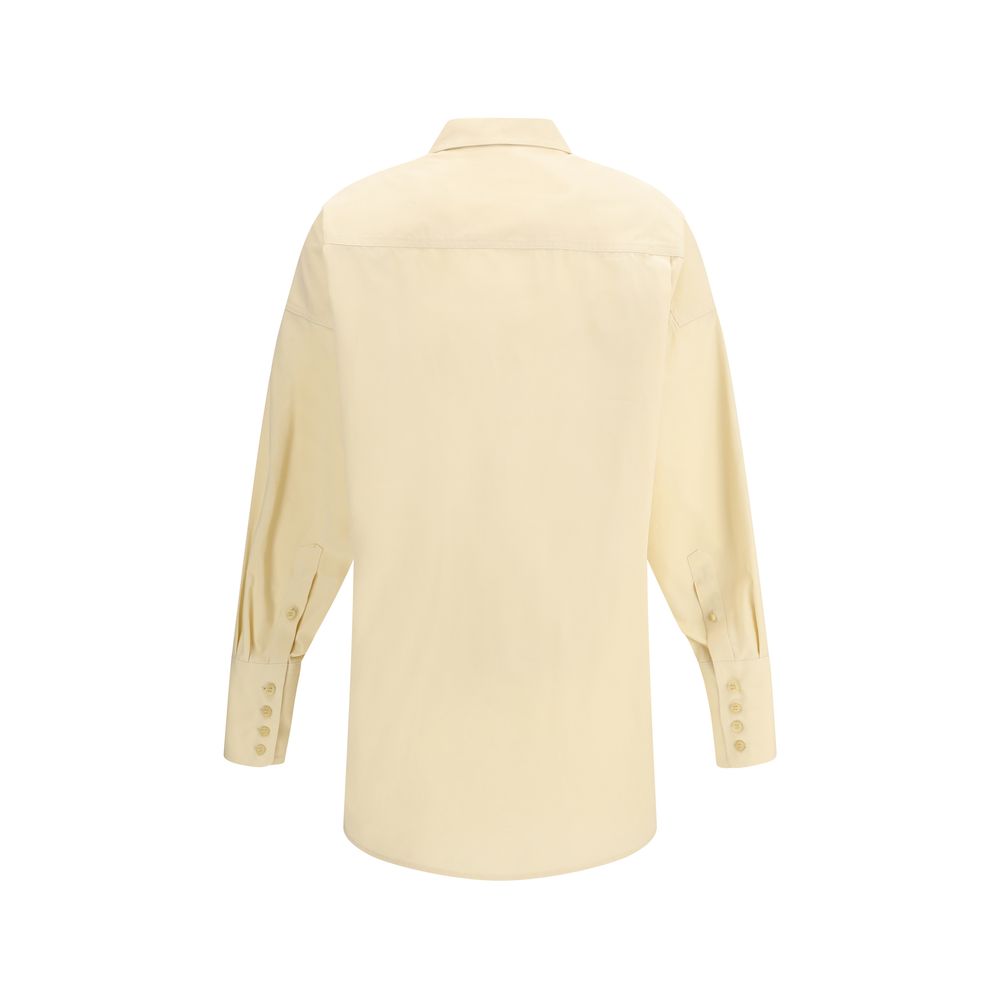 Darkpark Carla Beige Cotton Oversized Dress Shirt