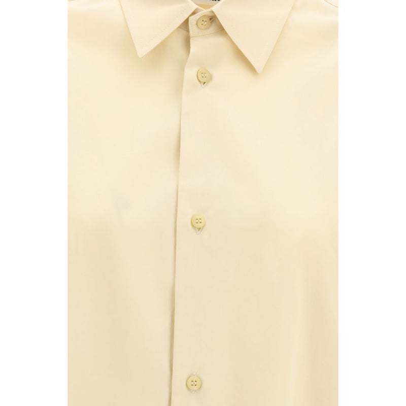 Darkpark Carla Beige Cotton Oversized Dress Shirt for Women
