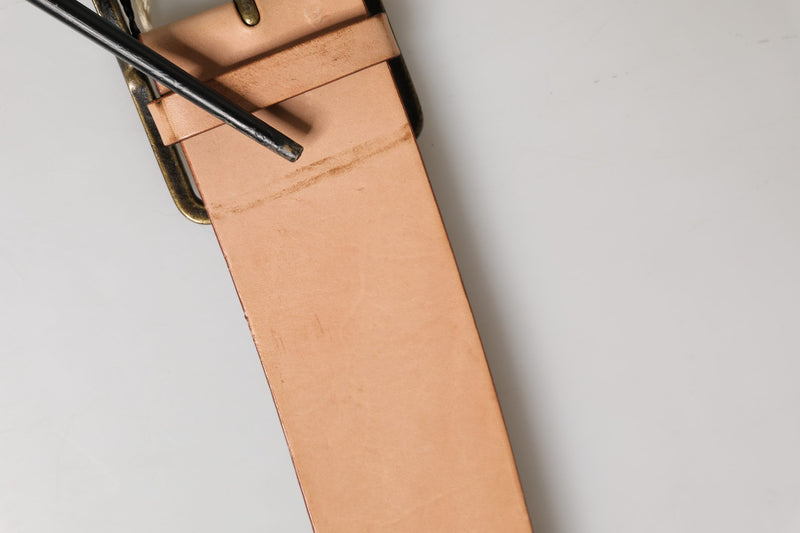 Patrizia Pepe Beige Genuine Leather Wide Waist Belt with Metal Buckle