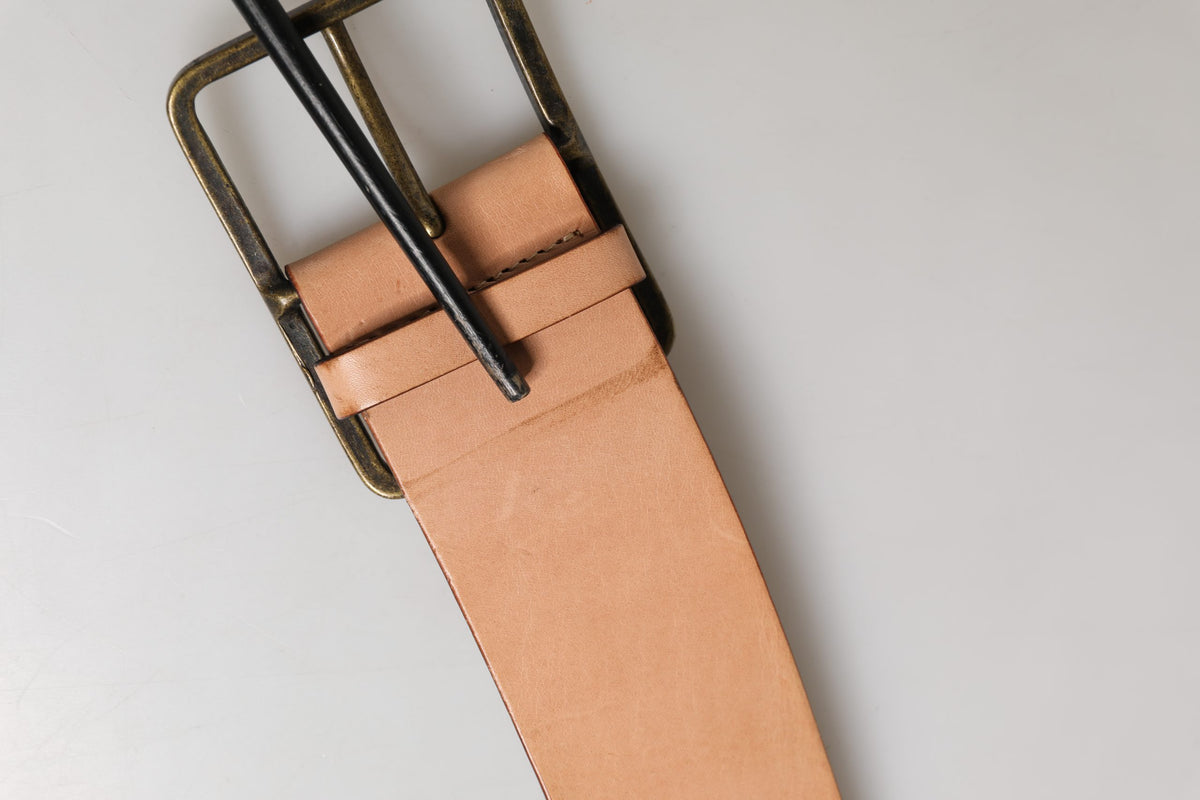 Patrizia Pepe Beige Genuine Leather Wide Waist Belt with Metal Buckle