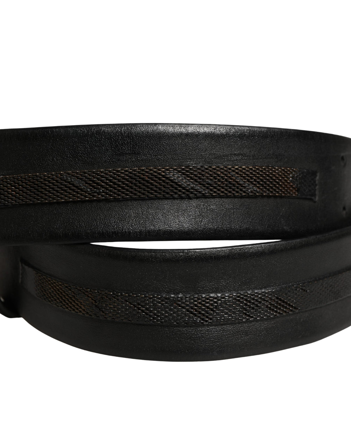 PLEIN SUD Black Leather Gold Metal Buckle Waist Belt for Women