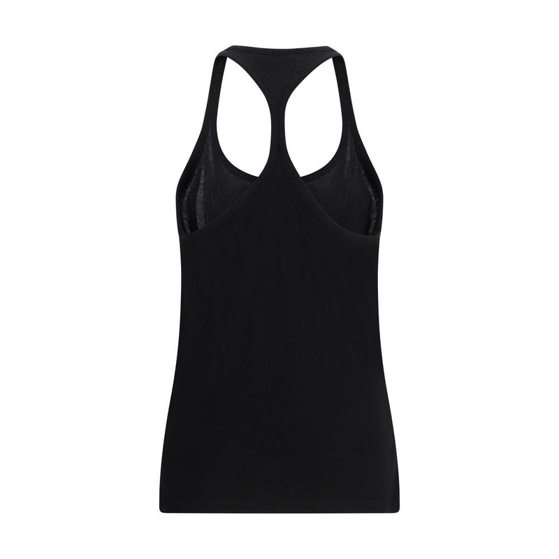 Tom Ford Black Silk Top - Elegant Ribbed Jersey Tank