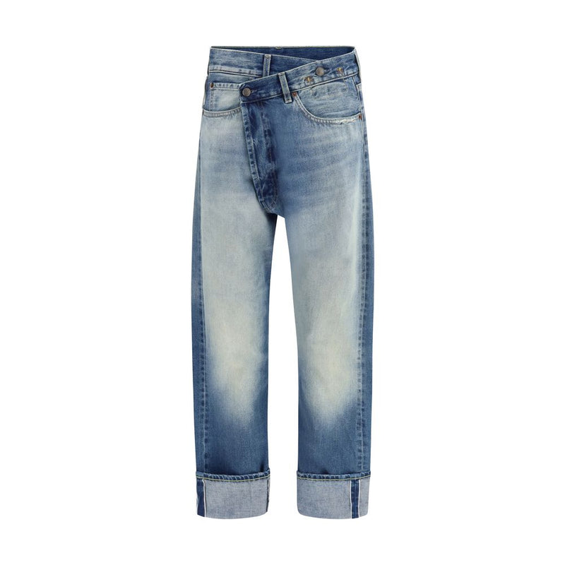 R13 Blue Cotton Straight-Leg Jeans for Women - Stylish & Versatile