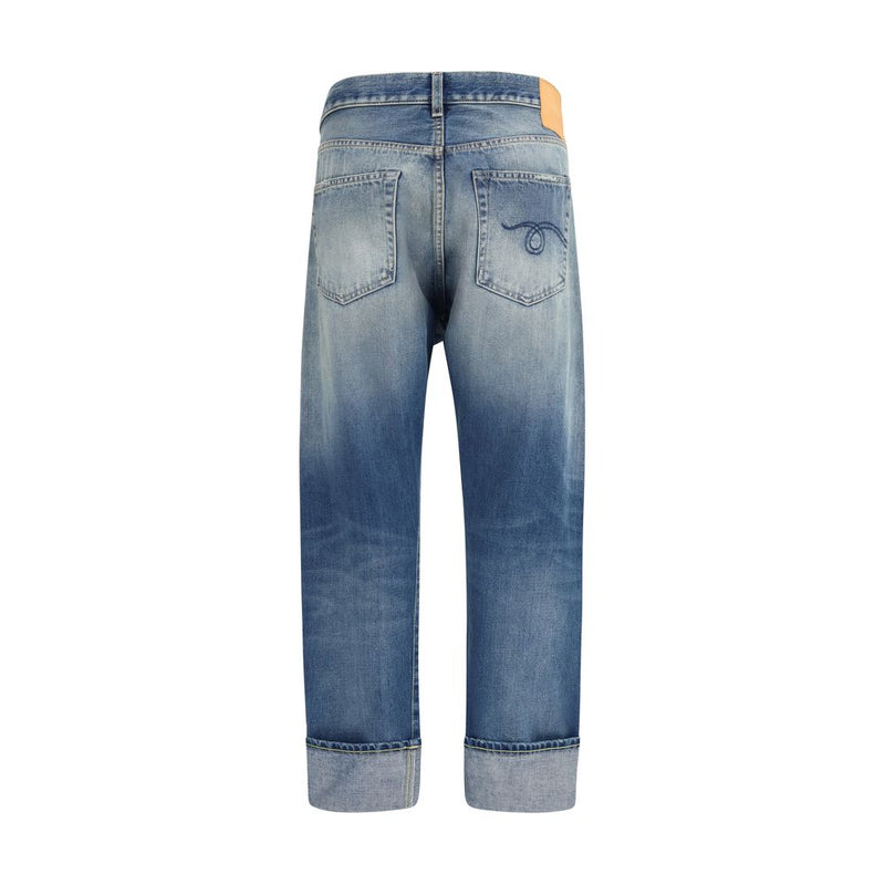 R13 Blue Cotton Straight-Leg Jeans for Women - Stylish & Versatile