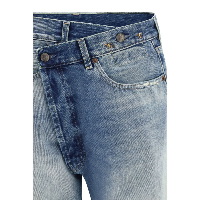 R13 Blue Cotton Straight-Leg Jeans for Women - Stylish & Versatile