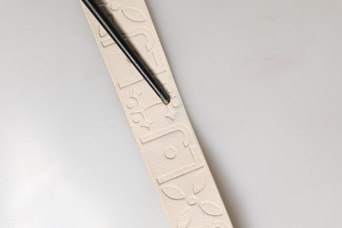 Liu Jo Beige Leather Wide Waist Belt with Silver Metal Buckle