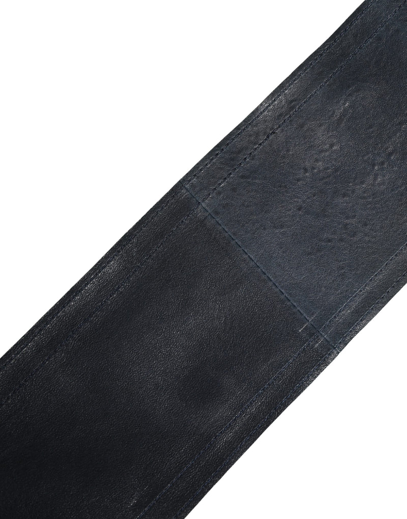 Ermanno Scervino Blue Leather Wide Waist Cintura Belt