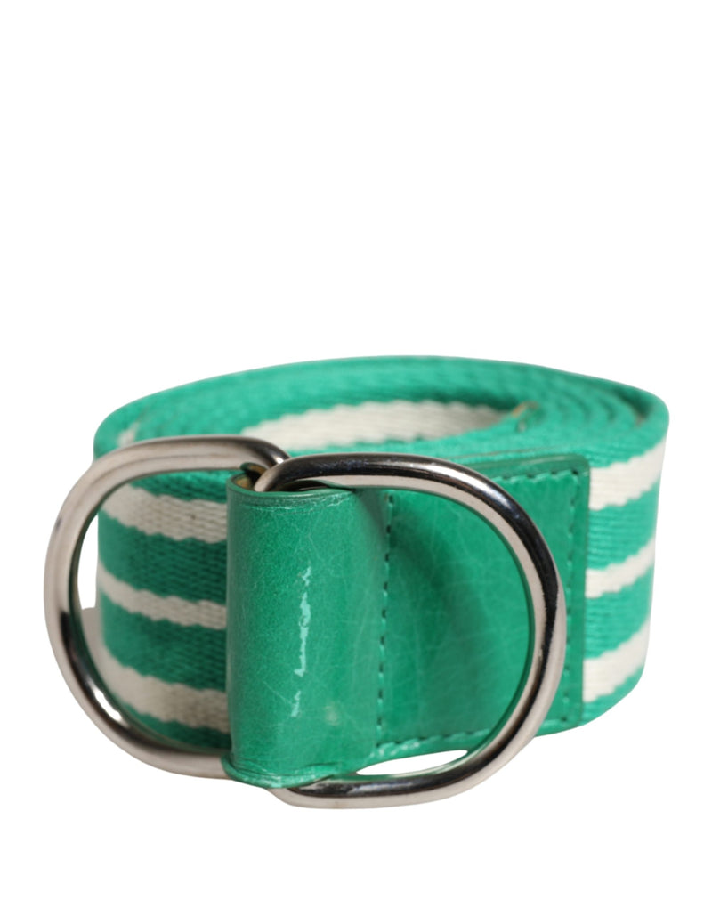 Red Valentino Ceinture en Toile à Rayures Blanches et Vertes