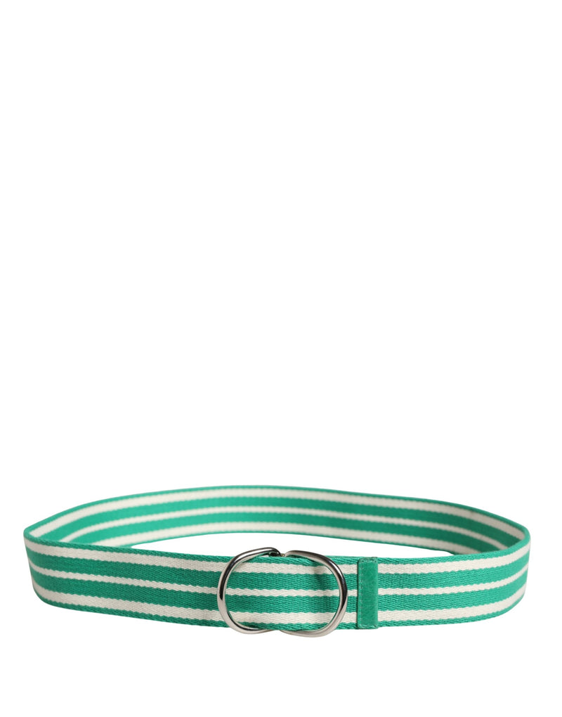 Red Valentino Ceinture en Toile à Rayures Blanches et Vertes