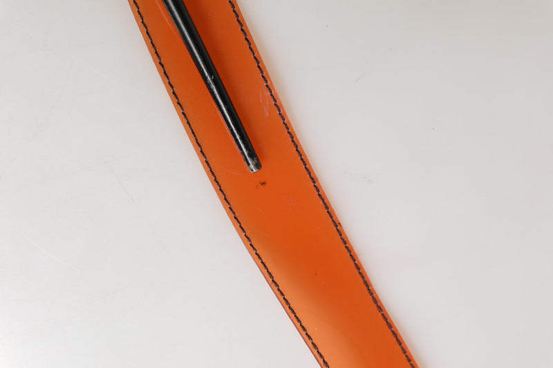Miu Miu Orange PVC Waist Belt with Square Buckle for Women