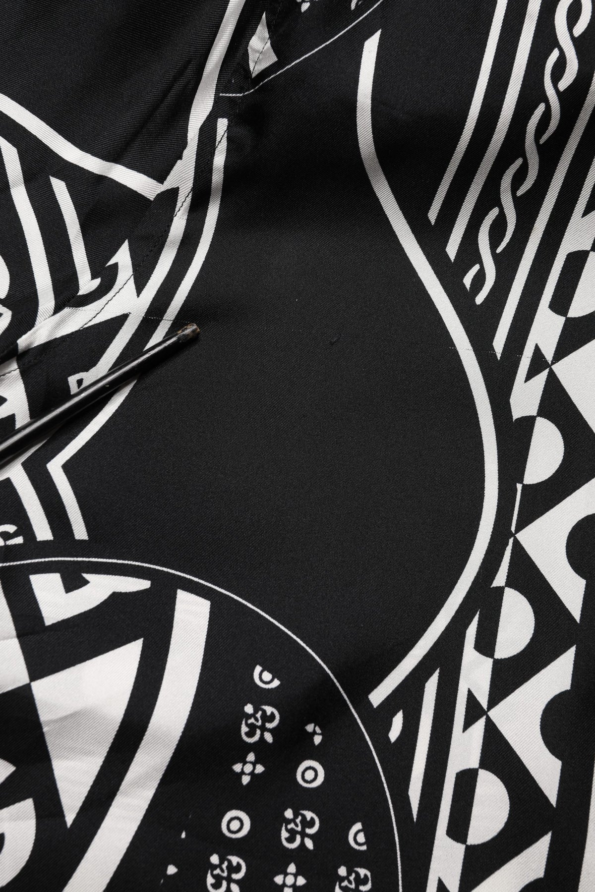 Chemise manches courtes Dolce & Gabbana en soie noire à imprimé logo