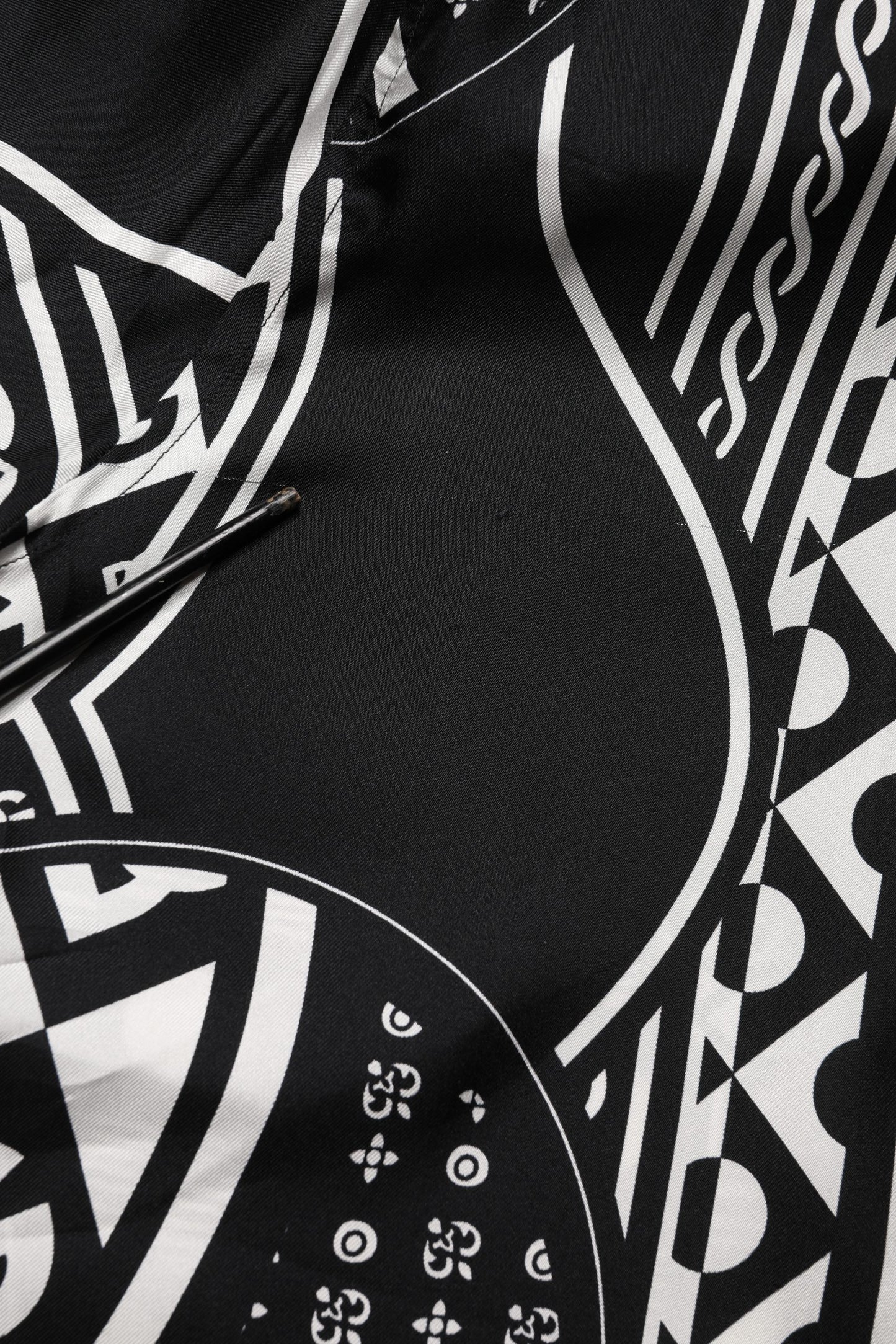 Chemise manches courtes Dolce & Gabbana en soie noire à imprimé logo