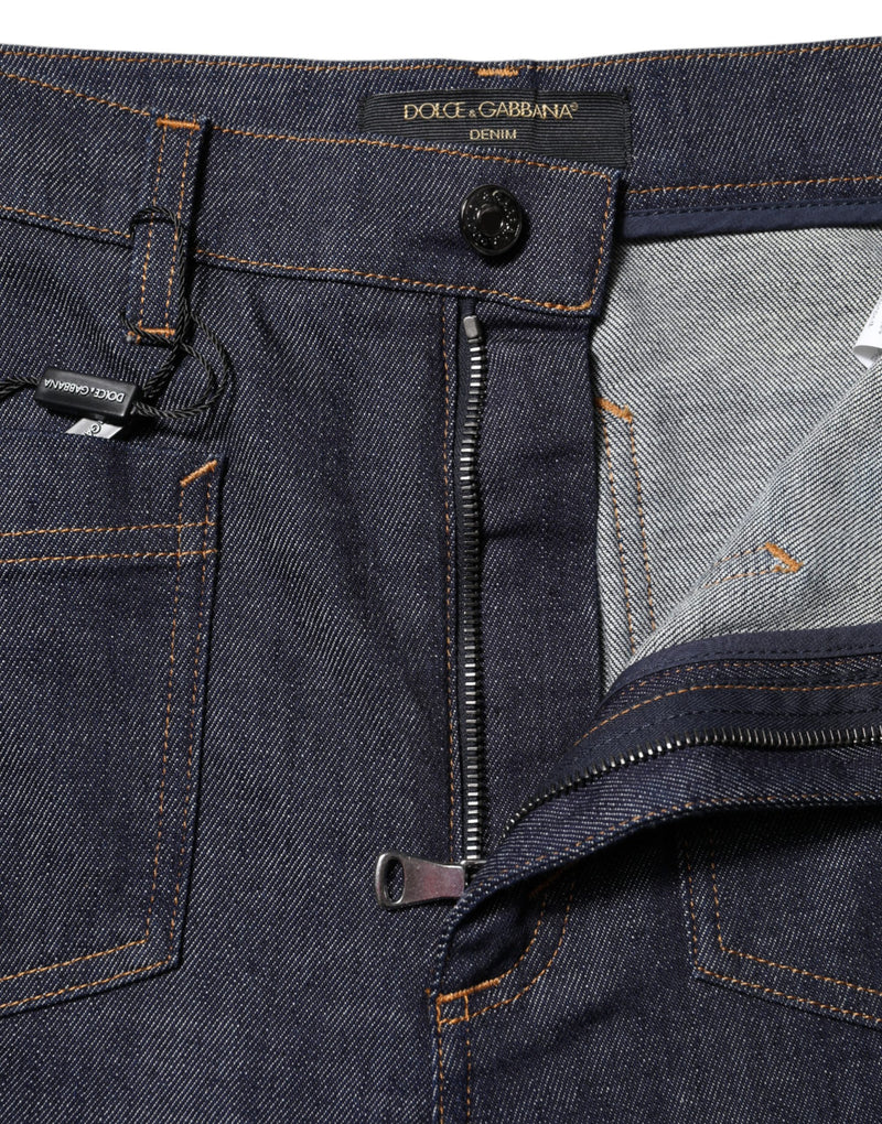 Dolce & Gabbana Dark Blue Flared Wide Leg Denim Jeans
