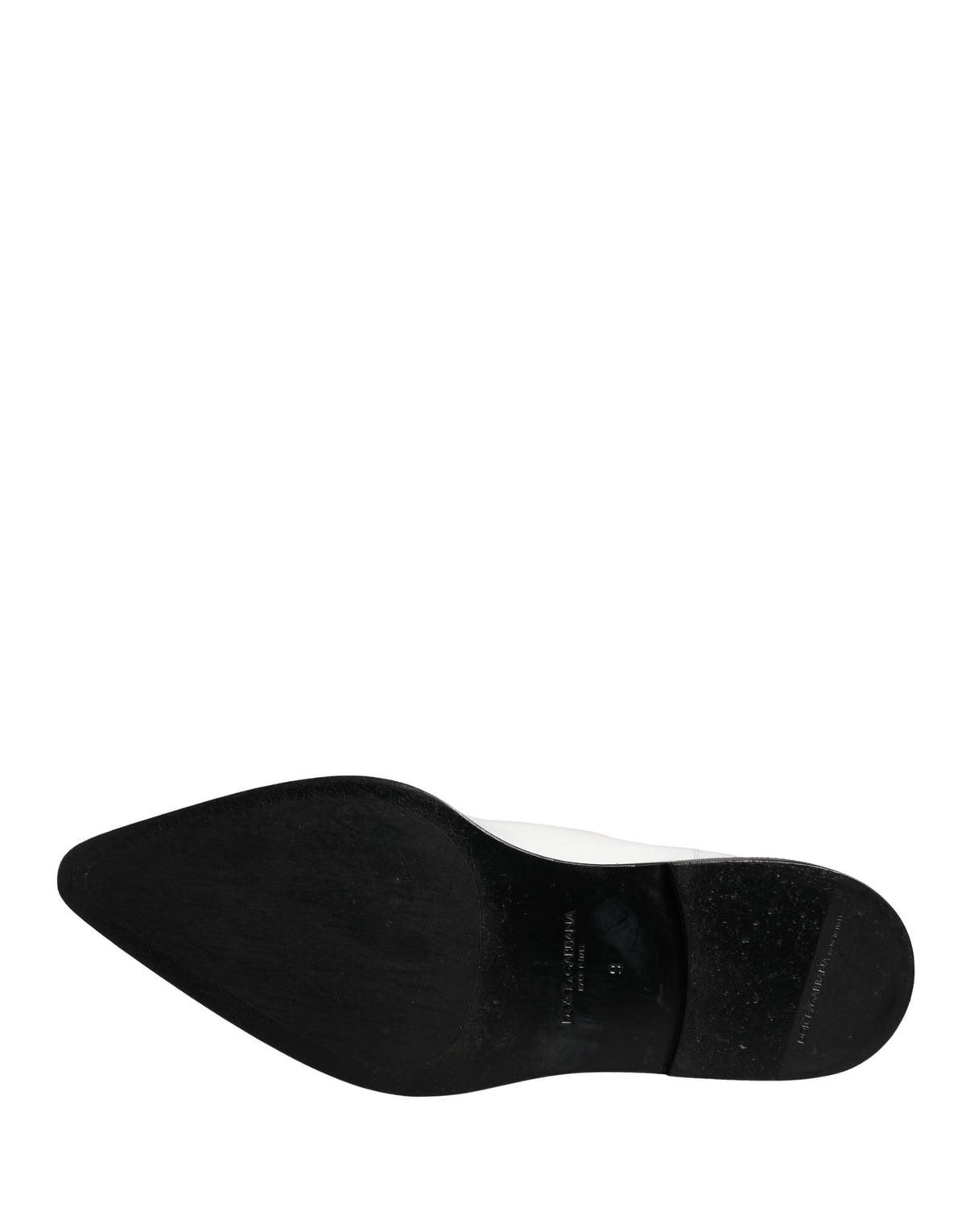 Dolce & Gabbana White Leather Chelsea Slip-On Ankle Boots