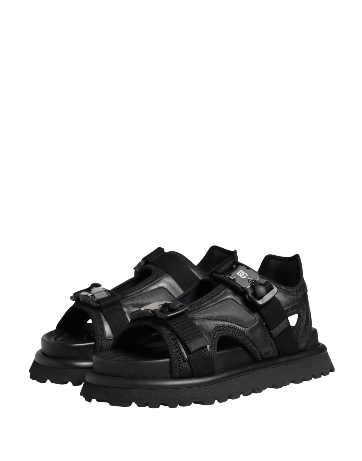 Dolce & Gabbana Black Logo Detailed Men’s Chunky Sandals
