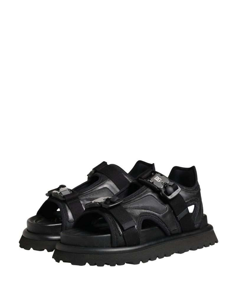 Dolce & Gabbana Black Logo Detailed Men’s Chunky Sandals