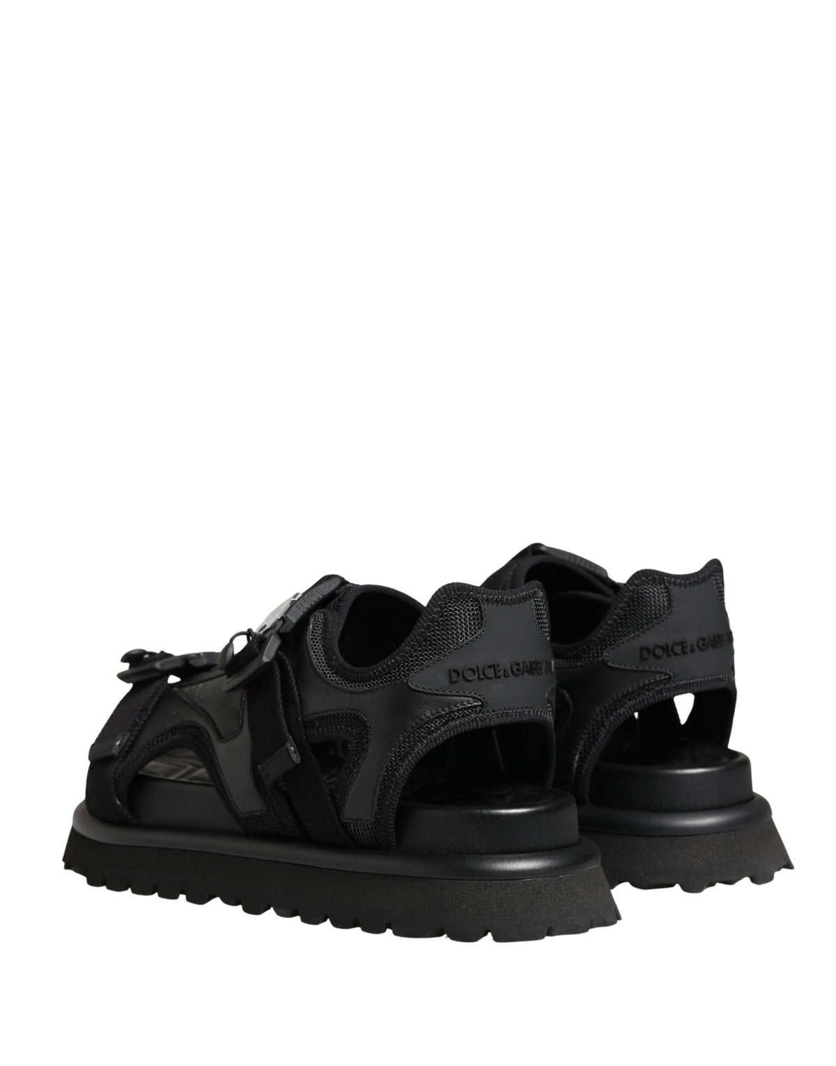 Dolce & Gabbana Black Logo Detailed Men’s Chunky Sandals