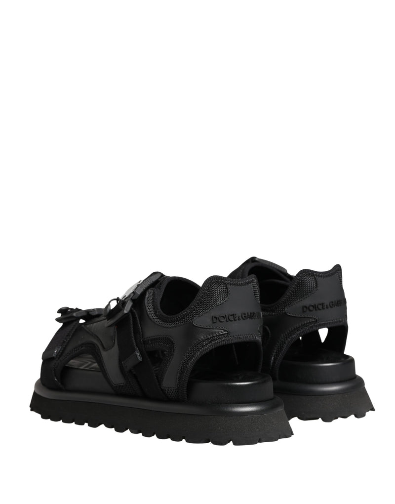 Dolce & Gabbana Black Logo Detailed Men’s Chunky Sandals