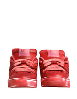 Dolce & Gabbana Red Distressed Suede Low-Top Sneakers for Men