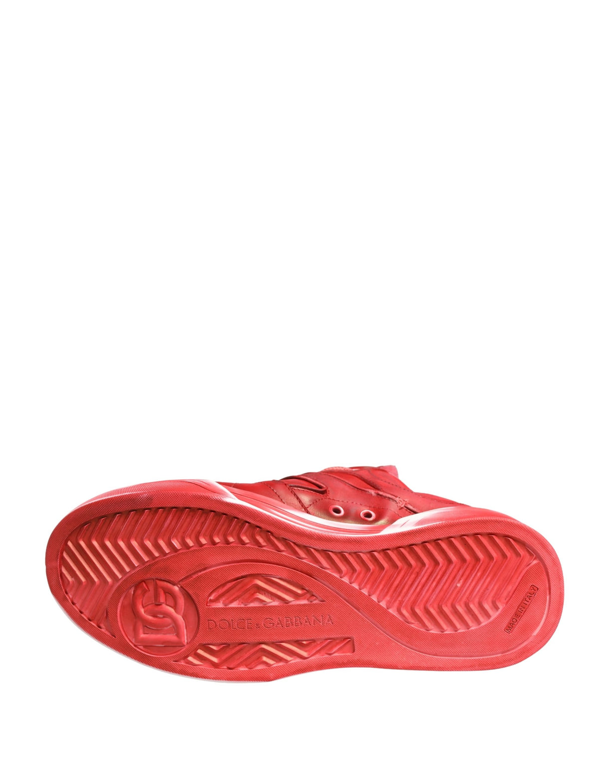 Dolce & Gabbana Red Distressed Suede Low-Top Sneakers for Men