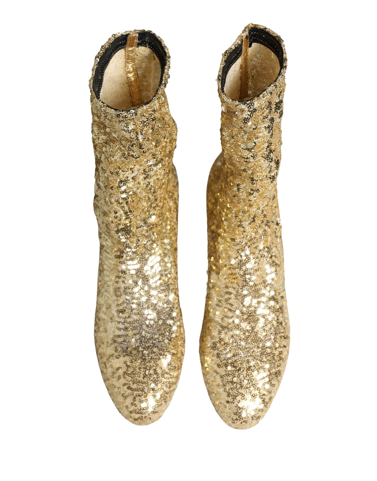 Dolce & Gabbana Gold Sequined Short Boots for Women