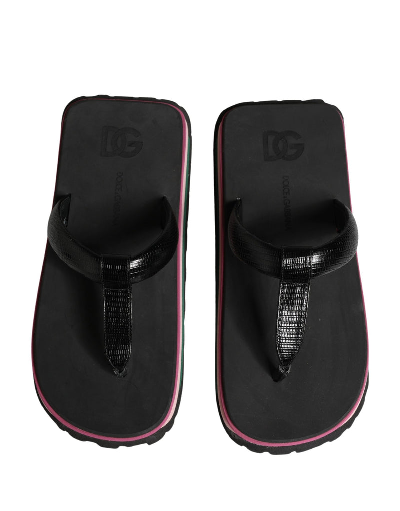 Dolce & Gabbana Multicolor Rubber Chunky Flip Flop Sandals