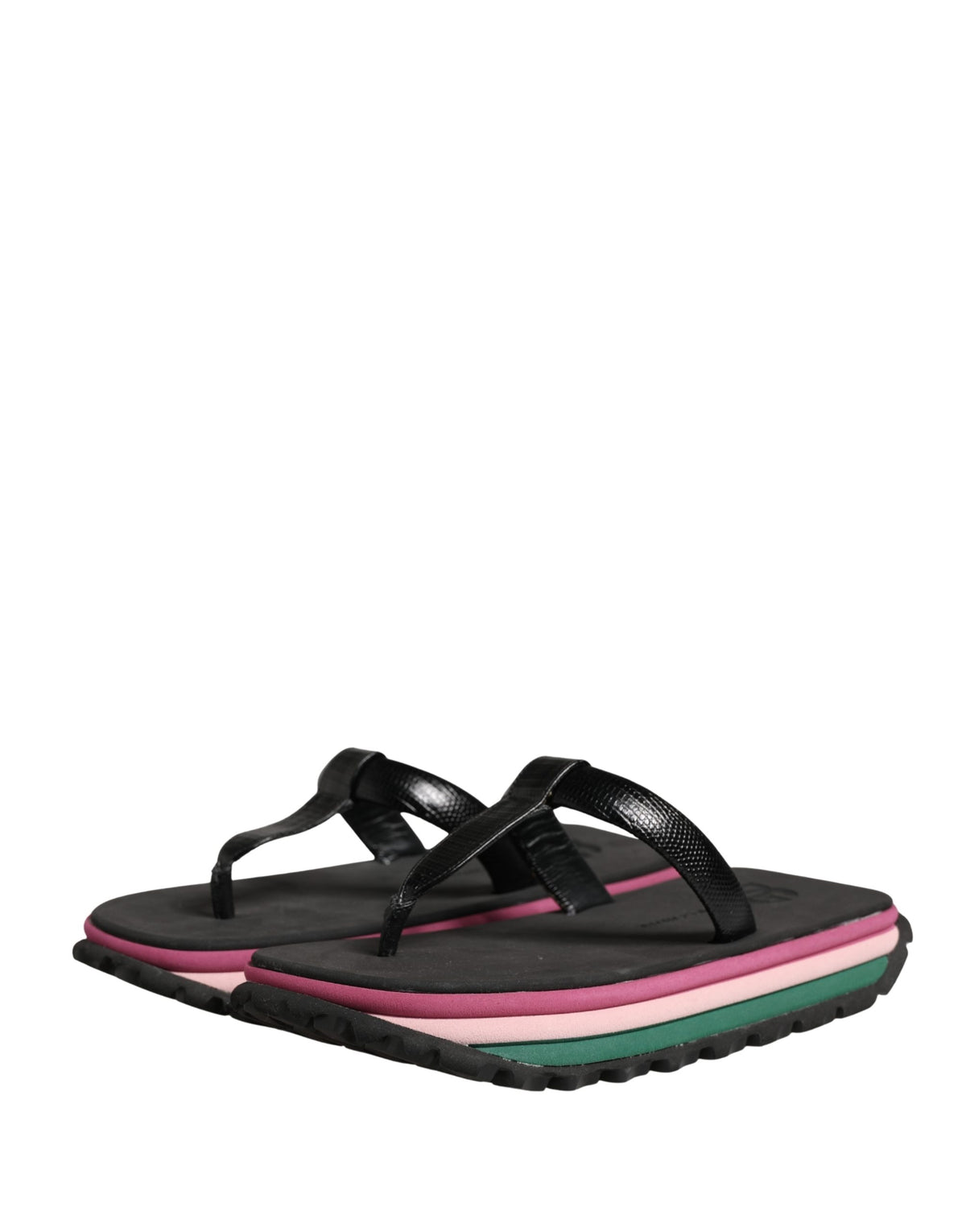 Dolce & Gabbana Multicolor Rubber Chunky Flip Flop Sandals
