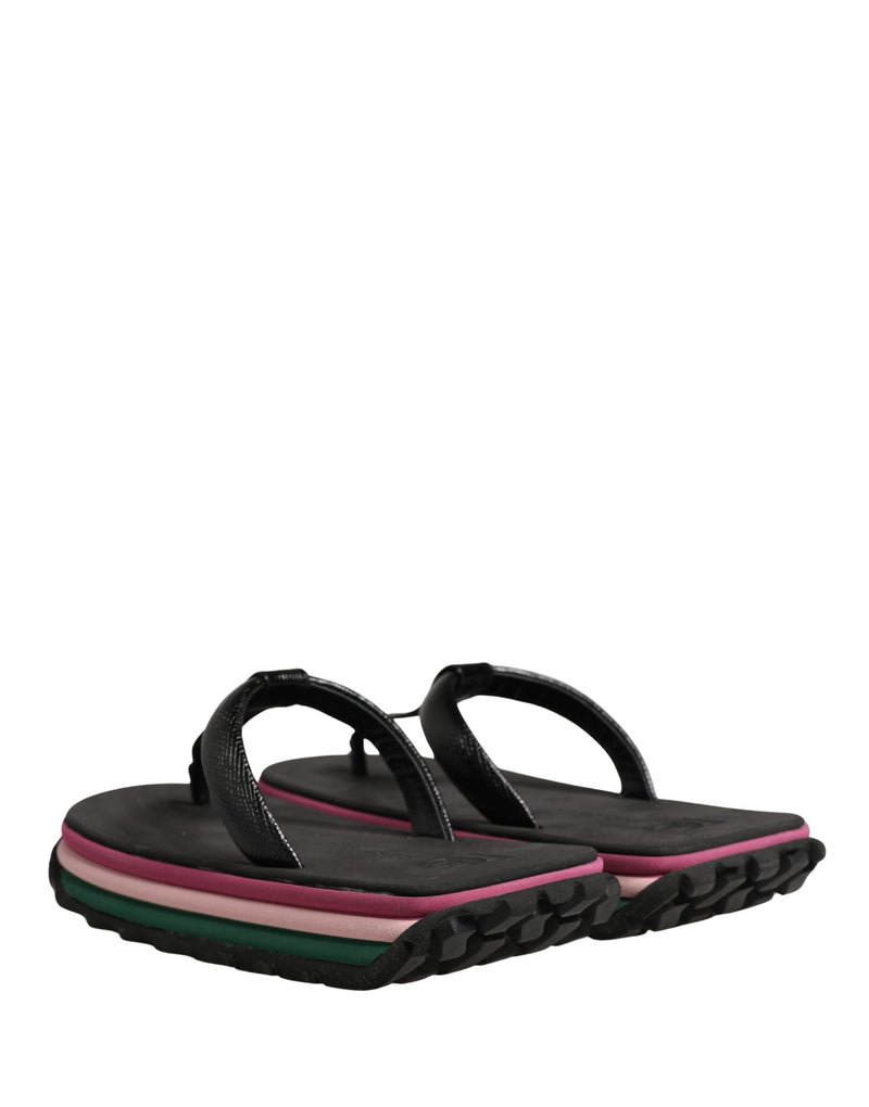 Dolce & Gabbana Multicolor Rubber Chunky Flip Flop Sandals