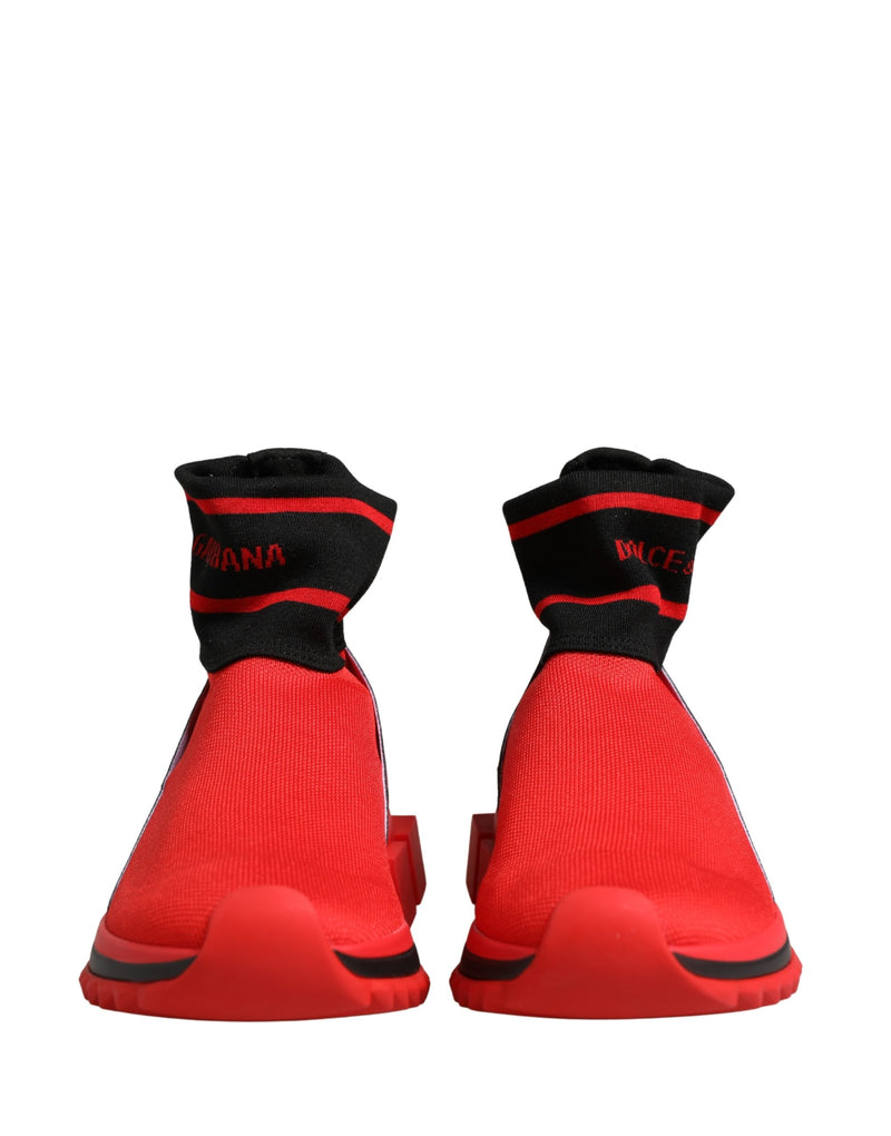 Dolce & Gabbana Sorrento Red Black Slip-On Sneakers