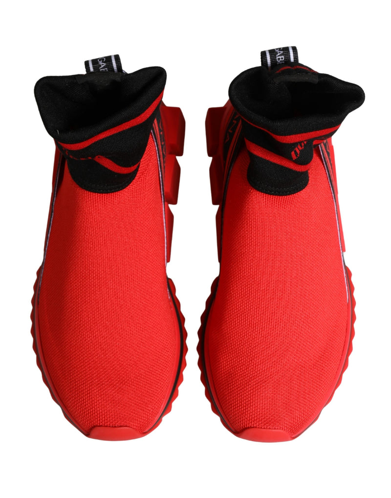 Dolce & Gabbana Sorrento Red Black Slip-On Sneakers