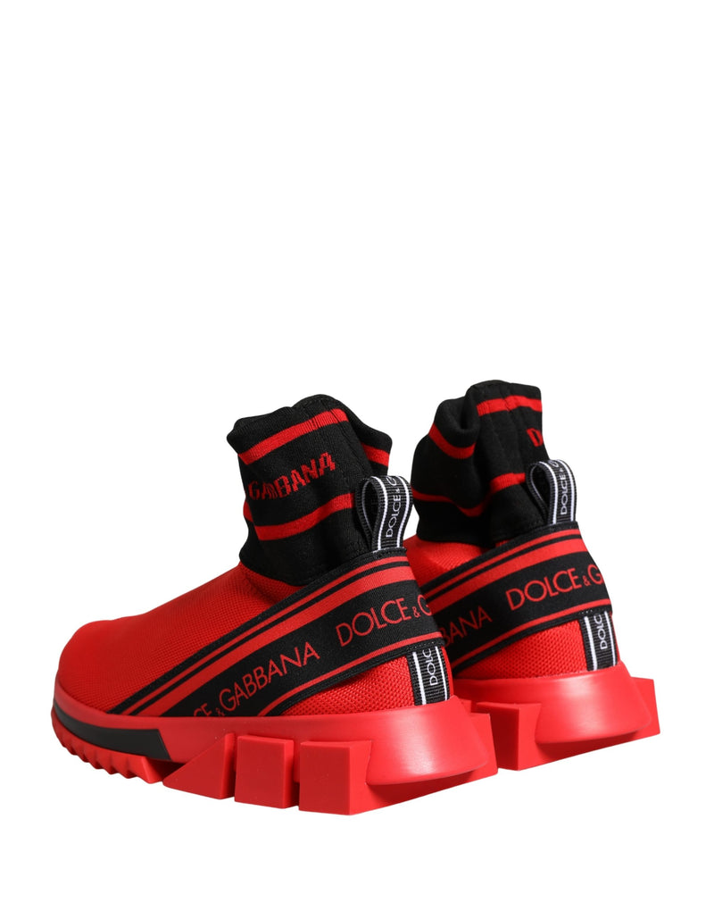 Dolce & Gabbana Sorrento Red Black Slip-On Sneakers