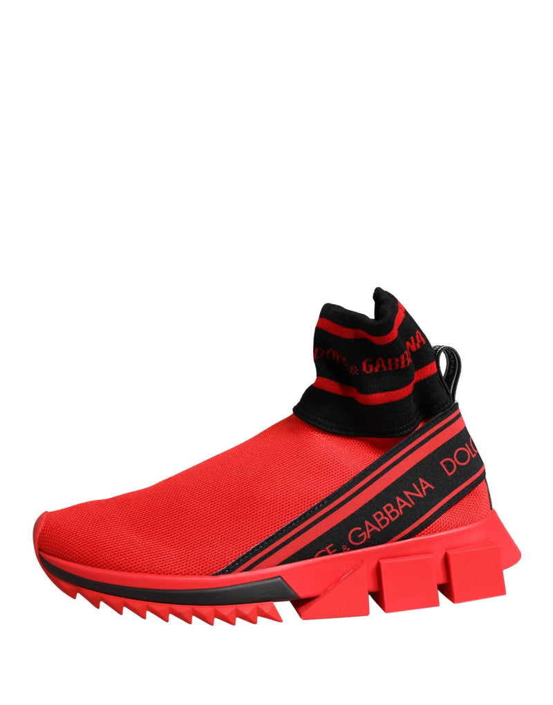 Dolce & Gabbana Sorrento Red Black Slip-On Sneakers