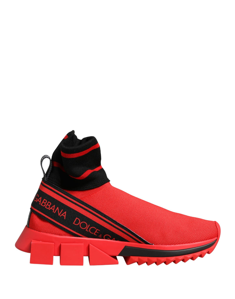Dolce & Gabbana Sorrento Red Black Slip-On Sneakers